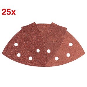 3165140603102 - Diy 25tlg Schleifblatt-Set verschiedene Materialien für Deltaschleifer (Körnung 60 120 180 6 Löcher) - Bosch