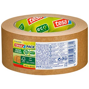 4042448123671 - Pack Paper ecoLogo - Umweltgerechtes Paketband aus Papier 60 % biobasiertes Material - Braun - 50 m x 50 mm - Tesa