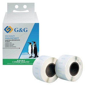 6941881284308 - Etikettenrollen für Etikettendrucker ersetzt DYMO 99010 S0722370 weiß 280 x 890 mm 2 x 130 Etiketten