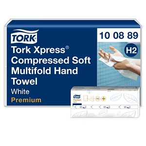TORK Papierhandtücher 100889 Xpress® Compressed Soft H2 Premium Interfold-Falzung 2-lagig 2.700 Tücher