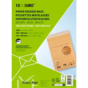 4003928013332 - 10 Polstertaschen SUMO® 1514 braun für DIN B5 4003928013332 - 10 Polstertaschen SUMO® 1514 braun für DIN B5