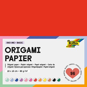 folia Faltblätter Origami Duo Uni Basic mehrfarbig 96 Blatt
