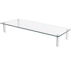 4016032390206 - Glas-Monitorständer Universal - Monitorständer - Belastbarkeit 20 kg - Anti-Rutsch - Weiße Füße 4016032390206 - Glas-Monitorständer Universal - Monitorständer - Belastbarkeit 20 kg - Anti-Rutsch - Weiße Füße