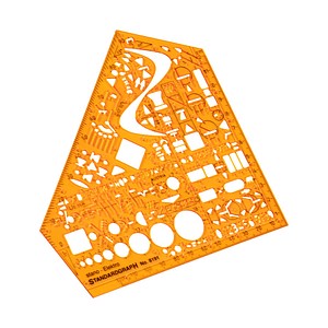 4014509010077 - Kunststoff-Schablone Elektro 8191 orange-transparent 4014509010077 Standardgraph