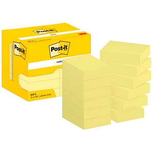 4064035065904 - POST-IT Haftnotizen 653 51 x 38 mm selbsthaftend wiederablösbar cellophanfrei verpackt 12 x 100 Blatt gelb