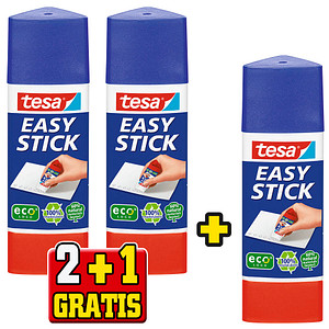 2 + 1 GRATIS: 2 tesa EASY STICK ecoLOGO Klebestifte 25,0 g + GRATIS 1 St.