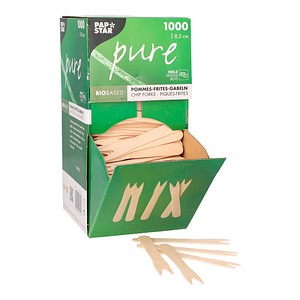 PAPSTAR Pommesgabel pure, Holz, 1.000 St.