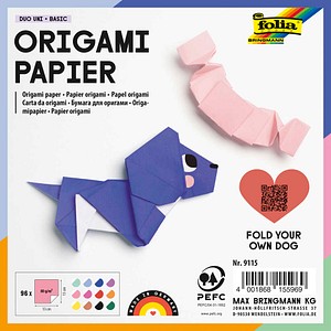4001868155969 - Faltblätter Origami Duo Uni Basic mehrfarbig 96 Blatt