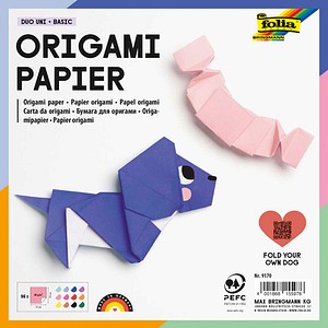 4001868155976 - Faltblätter Origami Duo Uni Basic mehrfarbig 96 Blatt