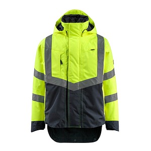 5711074341467 - Safe supreme Warnschutz Hard Shell Jacke Harlow 15501-231 Gr 3XL hi-vis gelb schwarzblau - hi-vis gelb schwarzblau - Mascot