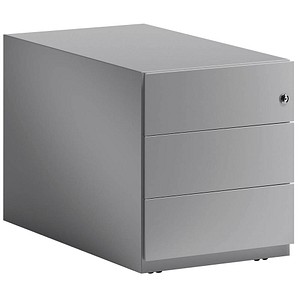 5020073804751 - Rollcontainer Note mit seitlicher Griffleiste und drei Universalschubladen à Höhe 150 mm 495 x 420 x 775 mm Silber