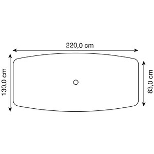 4032062316542 - HAMMERBACHER Konferenztisch KT22C eiche Tonnenform Rundrohr grau 2200 x 830 1030 x 720 - 740 cm