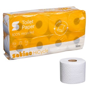 Satino Toilettenpapier HiCycle 3-lagig Recyclingpapier, 8 Rollen