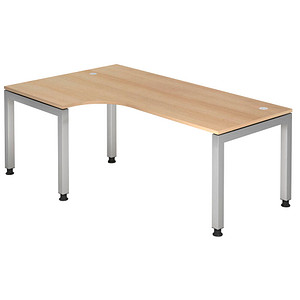 4032062164907 - HAMMERBACHER Prokura höhenverstellbarer Schreibtisch eiche L-Form 5-Fuß-Gestell eiche 2000 x 1200 cm