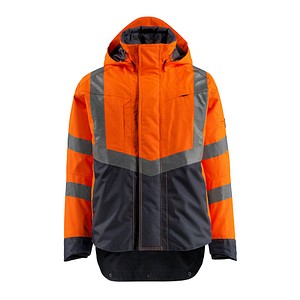 5711074341047 - Safe supreme Warnschutz Hard Shell Jacke Harlow 15501-231 Gr m hi-vis orange schwarzblau - hi-vis orange schwarzblau - Mascot