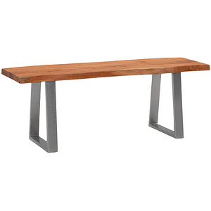 4251757721908 - Garderobenbank Akazie Massivholz 120 cm Sitzbank Baumkante Flurbank