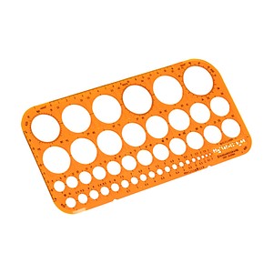 4014509003123 - Kunststoff-Kreisschablone 1315F orange-transparent Ø 1-36mm 45 Kreise 4014509003123 1315F