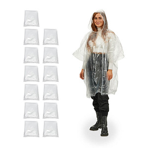4052025977016 - unisex Einweg-Regenponcho transparent Einheitsgröße 4052025977016 relaxdays 13 Stück