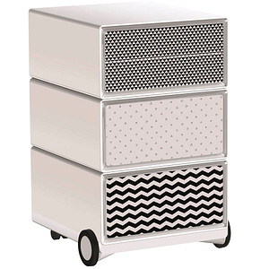 PAPERFLOW easyBox Black & White Rollcontainer weiß, schwarz 60445 4 Auszüge 39,0 x 43,6 x 64,2 cm