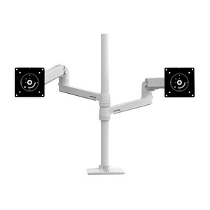 0698833061581 - LX Dual Stacking Arm Tall Pole - Tischständer für 2 LCD-Bildschirme - Aluminium - White - Bildschirmgröße bis zu 40 - Bildschirmgröße bis