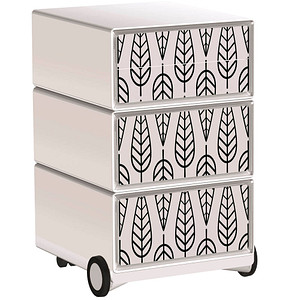 PAPERFLOW easyBox Black & White Rollcontainer weiß, schwarz 60491 4 Auszüge 39,0 x 43,6 x 64,2 cm
