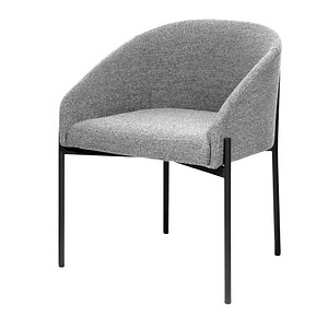 3660141963342 - Sessel meet® by Paperflow MILO gepolstert B 470 x T 450 x H 450 mm Stoff und Stahl grau mattschwarz 3660141963342 - Sessel meet® by Paperflow MILO gepolstert B 470 x T 450 x H 450 mm Stoff und Stahl grau mattschwarz