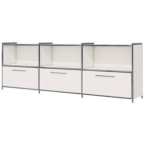 4044917429529 - Sideboard Toledo mit Sichtrückwand 3 Schübe 3 Fächer 2 OH B 2360 x T 380 mm weiß