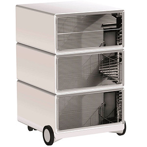 PAPERFLOW easyBox Black & White Rollcontainer weiß, schwarz 62327 4 Auszüge 39,0 x 43,6 x 64,2 cm