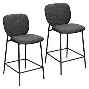 3660141963311 - meet by Paperflow Barhocker TWIST Rückenlehne gepolstert B 480 x T 550 x H 760 mm Stoff und Stahl 2 2 Stück anthrazit schwarz 2 Stück
