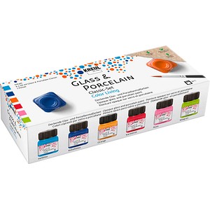 4000798126926 - Porzellanfarben farbsortiert 6 Gläser à 20 ml in hellblau kobaltblau orange kaminrot rosa maigrün 4000798126926 KREUL