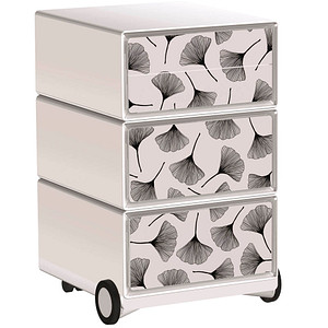 PAPERFLOW easyBox Black & White Rollcontainer weiß, schwarz 62439 4 Auszüge 39,0 x 43,6 x 64,2 cm