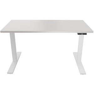 0796376505880 - E-WonderTech elektrisch höhenverstellbarer Schreibtisch lichtgrau rechteckig T-Fuß-Gestell weiß 1600 x 800 cm 0796376505880 B 0796376505880 - E-WonderTech elektrisch höhenverstellbarer Schreibtisch lichtgrau rechteckig T-Fuß-Gestell weiß 1600 x 800 cm 0796376505880 B