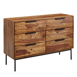 4251757703836 - WOHNLING Kommode 117x80x42 cm Holz Massiv Sideboard Anrichte Schubladenkommode