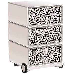 PAPERFLOW easyBox Black & White Rollcontainer weiß, schwarz 62311 4 Auszüge 39,0 x 43,6 x 64,2 cm
