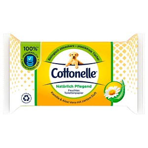 Cottonelle Feuchtes Toilettenpapier Natürlich Pflegend 1-lagig, 42 Tücher