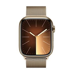 0195949025792 - APPLE Watch Series 9 GPS + Cellular 45 mm Smartwatch Edelstahl Milanaise 150 - 200 mm Gold