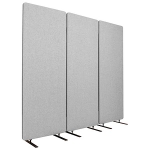 4260563729756 - Akustik-Raumteiler Luxor 3 Paneele mit Standfüßen ca 19 kg Gesamtmaße B 1830 x T 35 x H 1680 mm recycelte Materialien hellgrau 4260563729756 - Akustik-Raumteiler Luxor 3 Paneele mit Standfüßen ca 19 kg Gesamtmaße B 1830 x T 35 x H 1680 mm recycelte Materialien hellgrau