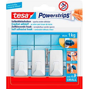 4042448392909 - 6 x Klebehaken Powerstrips S Eckig Kunststoff Weiß VE=3 Stück