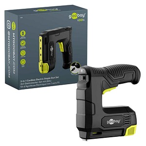 GOOBAY 77819 - Akku-Tacker / Nagler, 2in1, 5 V, 1500 mAh, mit reichlichem Zubeh
