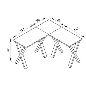 4051814434310 - Holz Schreibtisch Eckschreibtisch schlicht 160x130 L Form links oder rechts Arbeitstisch Platte 50 cm tief Computertisch Büromöbel - Lona X