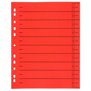 4018924915030 - Trennblätter 0-9 rot 100 Blatt