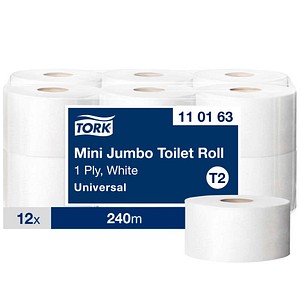 TORK Toilettenpapier Mini Jumbo T2 Universal 1-lagig, 12 Rollen