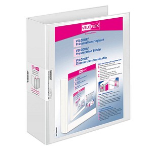 10 VELOFLEX VELODUR® Präsentationsringbücher 4-Ringe weiß 7,0 cm DIN A4