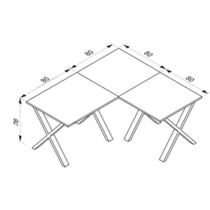 4051814434150 - Holz Schreibtisch Eckschreibtisch schlicht 160x160 L Form links oder rechts Arbeitstisch Platte 80 cm tief Computertisch Büromöbel - Lona X