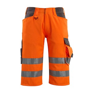 5711074300839 - MASCOT® unisex Warnschutzhose kurz Luton orange dunkelanthrazit Größe 60