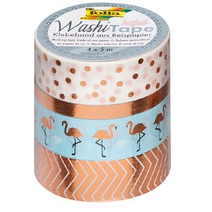 folia Washi Tape HOTFOIL Deko-Klebeband matt 15,0 mm x 5,0 m 4 Rollen