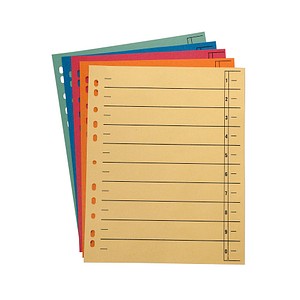 4018924919106 - Trennblätter DIN A4 1-0 gelb orange rot blau grün 230 g m² 100 Blatt 4018924919106 - Trennblätter DIN A4 1-0 gelb orange rot blau grün 230 g m² 100 Blatt