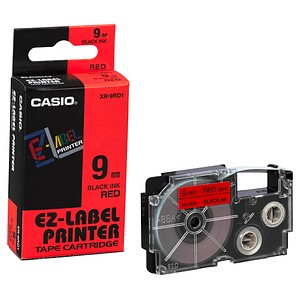 CASIO Beschriftungsband XR-9RD XR-9RD1, 9 mm schwarz auf rot CASIO Beschriftungsband XR-9RD XR-9RD1, 9 mm schwarz auf rot