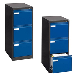 4025314217773 - CP C 2000 Acurado Hängeregistraturschrank anthrazit enzianblau 3 Schubladen 433 x 590 x 1045 cm