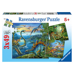 Ravensburger Faszination Dinosaurier Puzzle, 3 x 49 Teile